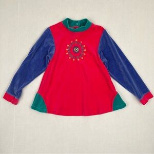 X-Large Gymboree 1997 Double Dutch Velour Swing Top Rainbow Tag
